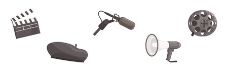Film Director and Moviemaking Object and Item Vector Setのイラスト素材