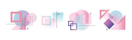 Gradient Geometry Shape and Forms for Abstract Poster Design Vector Set