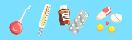 Doctor Profession Object and Different Tool Vector Setのイラスト素材