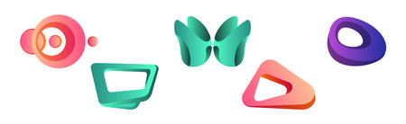 Abstract Form and Graphic Shaped Element Vector Setのイラスト素材