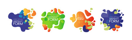 Abstract Form Logo Design with Graphic Shape Vector Setのイラスト素材