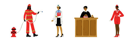 Woman Character of Different Profession Have Career Vector Setのイラスト素材