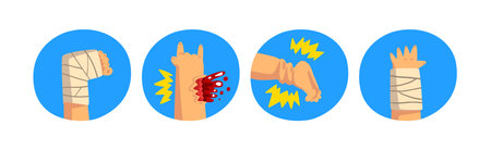 Human Body Physical Injury and Wound Vector Setのイラスト素材