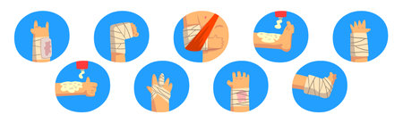 Human Body Physical Injury and Wound Vector Setのイラスト素材