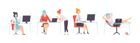 Woman Character of Different Profession Have Choice Vector Setのイラスト素材