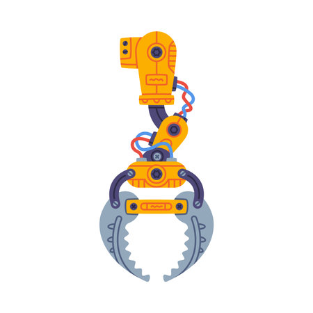 Mechanical Grip and Grabbing Machine Robotic Tool Vector Illustrationのイラスト素材