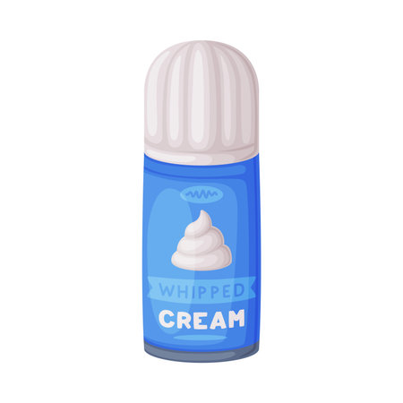 Whipped Cream as Milk and Dairy Food and Product Item Vector Illustrationのイラスト素材
