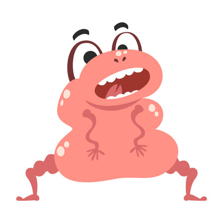 Comic Monster Character with Open Mouth Vector Illustrationのイラスト素材