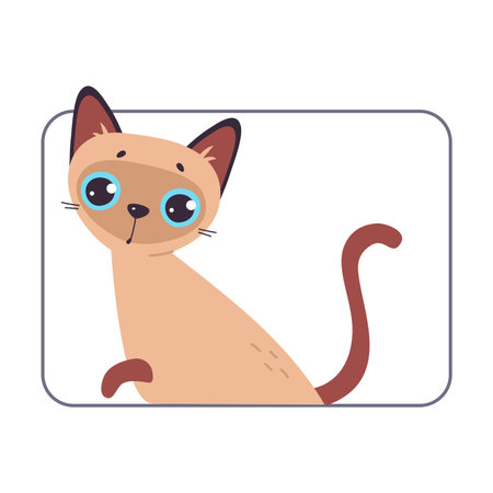 Cat Online Have Distant Network Meeting and Communication Vector Illustrationのイラスト素材