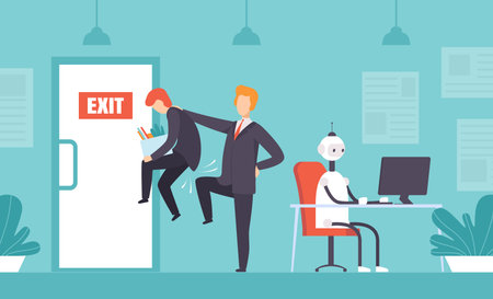 Man Character Get Fired from Work Vector Illustrationのイラスト素材