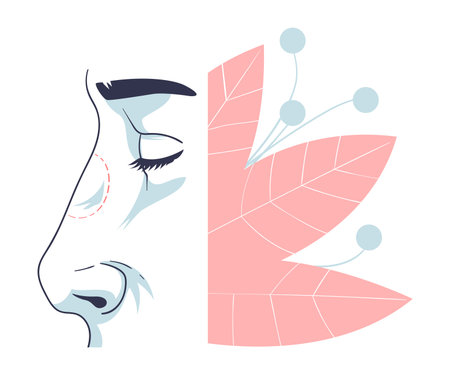Plastic Surgery with Nose Body Part Correction in Aesthetic Beauty Clinic Vector Illustrationのイラスト素材