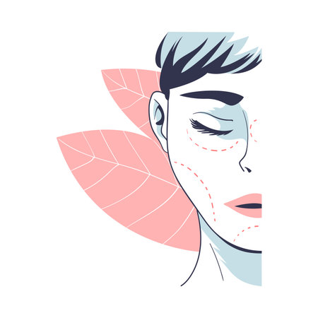 Plastic Surgery with Face Body Part Correction in Aesthetic Beauty Clinic Vector Illustrationのイラスト素材