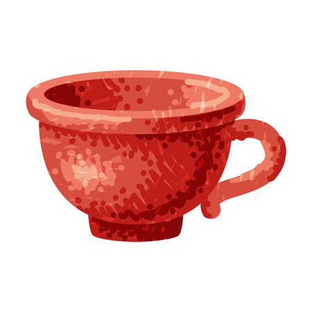 Brown Cup as Pottery and Ceramic Tableware and Crockery Vector Illustrationのイラスト素材