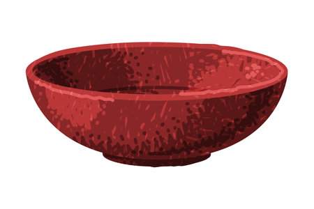 Brown Bowl as Pottery and Ceramic Tableware and Crockery Vector Illustrationのイラスト素材