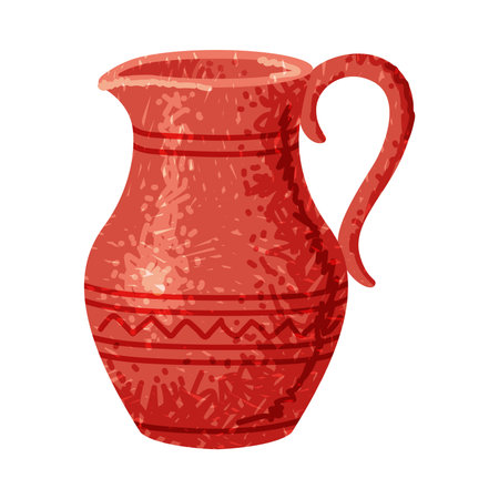 Brown Jug as Pottery and Ceramic Tableware and Crockery Vector Illustrationのイラスト素材