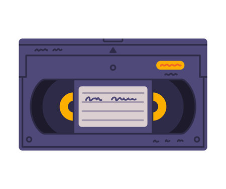 Cassette as Retro Technique and Old Vintage Gadget Vector Illustrationのイラスト素材