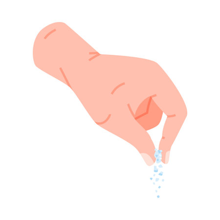 Hand Pour Salt as Flavor Used in Culinary Vector Illustrationのイラスト素材