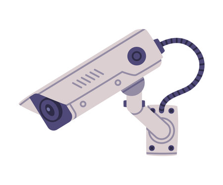 Wireless Security Camera as Closed-circuit Television Transmitting Video and Audio Signal Vector...