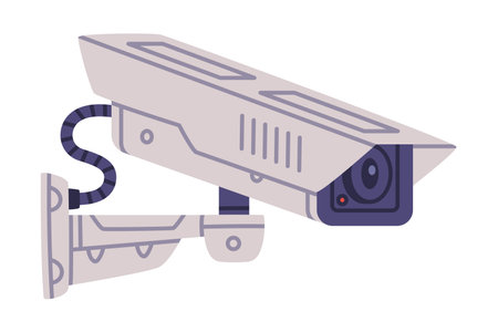 Wireless Security Camera as Closed-circuit Television Transmitting Video and Audio Signal Vector...