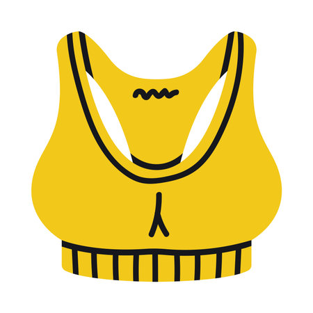 Yellow Woman Tank Top as Sport Wear Colorful Element Vector Illustrationのイラスト素材