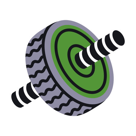 Abdominal Roll as Sport Equipment and Supply Colorful Element Vector Illustrationのイラスト素材
