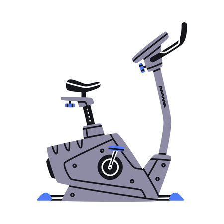 Stationary Bike as Sport Equipment and Supply Colorful Element Vector Illustrationのイラスト素材