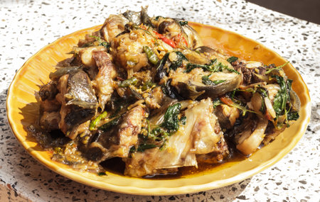 Spicy Fried Stir Catfishの写真素材