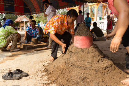 Formation sand pagoda is the oldest traditions of Thailandのeditorial素材
