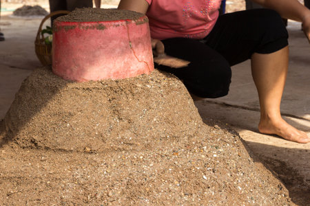 Formation sand pagoda is the oldest traditions of Thailandの写真素材