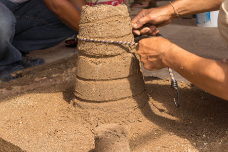 Formation sand pagoda is the oldest traditions of Thailandの写真素材