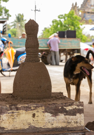 Formation sand pagoda is the oldest traditions of Thailandの写真素材