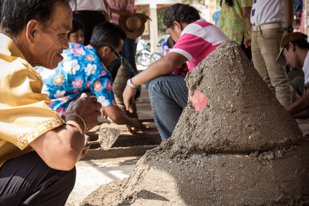Formation sand pagoda is the oldest traditions of Thailandのeditorial素材