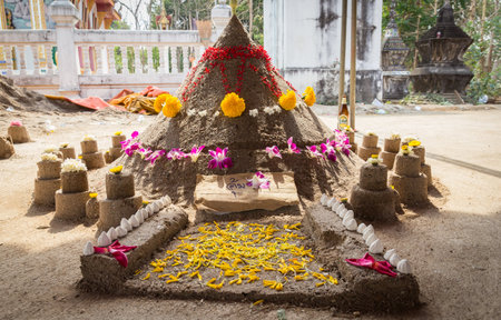 Formation sand pagoda is the oldest traditions of Thailandの写真素材