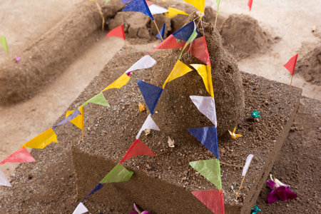 Formation sand pagoda is the oldest traditions of Thailandの写真素材