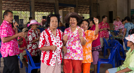 pour water is tradition of ancient Thailandのeditorial素材