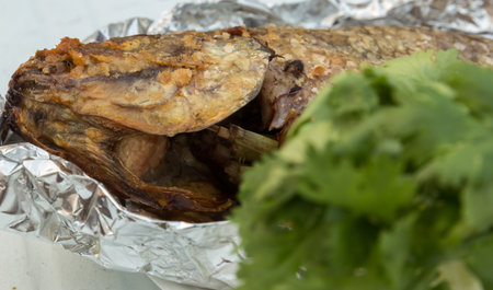 grilled fish is a popular people food eat in Thailandの写真素材