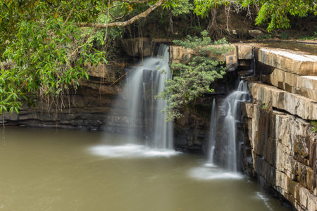 Beautiful waterfall in a Thailand