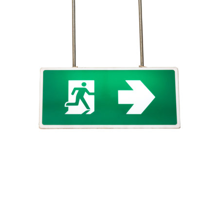 Label that will help you escape EMERGENCYの写真素材