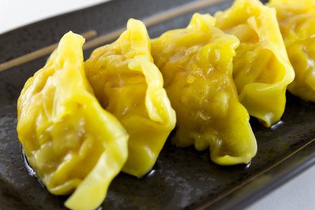 isolated image food of pot sticker on white backgroundの写真素材