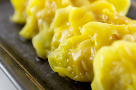 isolated image food of pot sticker on white backgroundの写真素材