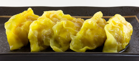 isolated image food of pot sticker on white backgroundの写真素材