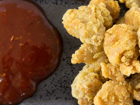 image of the fried Popcorn chicken is a best foodの写真素材