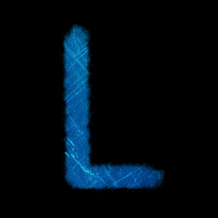 the image of English letters is light line on black backgroundの写真素材