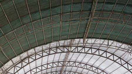 the steel frame of roof is nice architecture