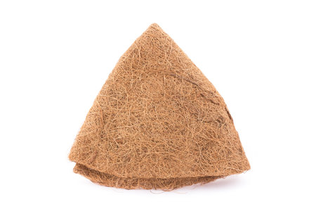 the isolated of brown straw is bird nest on white backgroundの写真素材