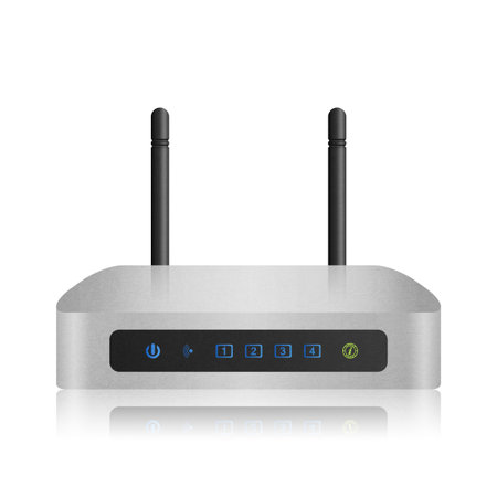 the isolated paper cut of modem  router is wireless network for internet technology in computerの写真素材
