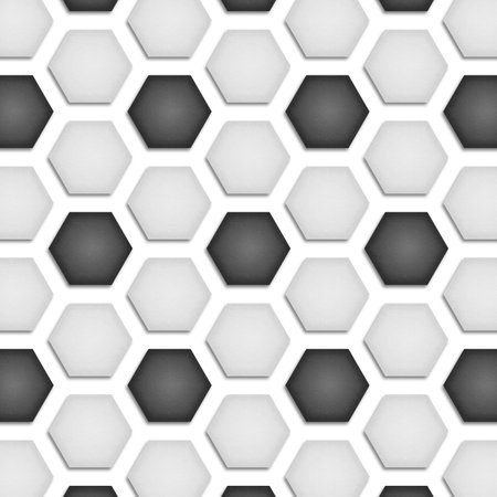 the paper cut of soccer, football texture is black and white hexagon の写真素材