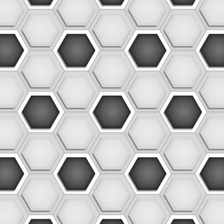 the paper cut of soccer, football texture is black and white hexagon の写真素材