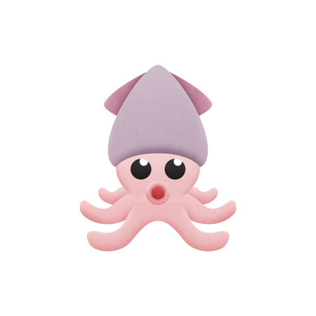 the octopus cartoon is animal in underwater to seaの写真素材