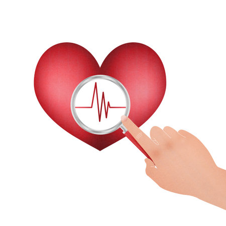 Vital Signs of the Heart and Magnifier for Healthcareの写真素材